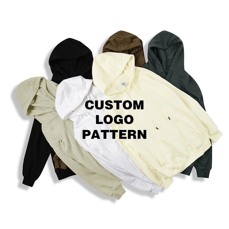 350g Oversized Unisex Pullover Hoodie 100% Cotton Anti-Shrink Anti-Pilling Breathable Sustainable for Men