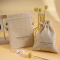 Custom Printed Natual Small Drawstring Jute Hemp Bags with Custom logo Jute Burlap Pouch Bags for Coffee Beans Rice