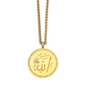 Hot Stainless Steel New Circular Geometric Pendant Personality Fashion Simple Couple Necklace Jewelry