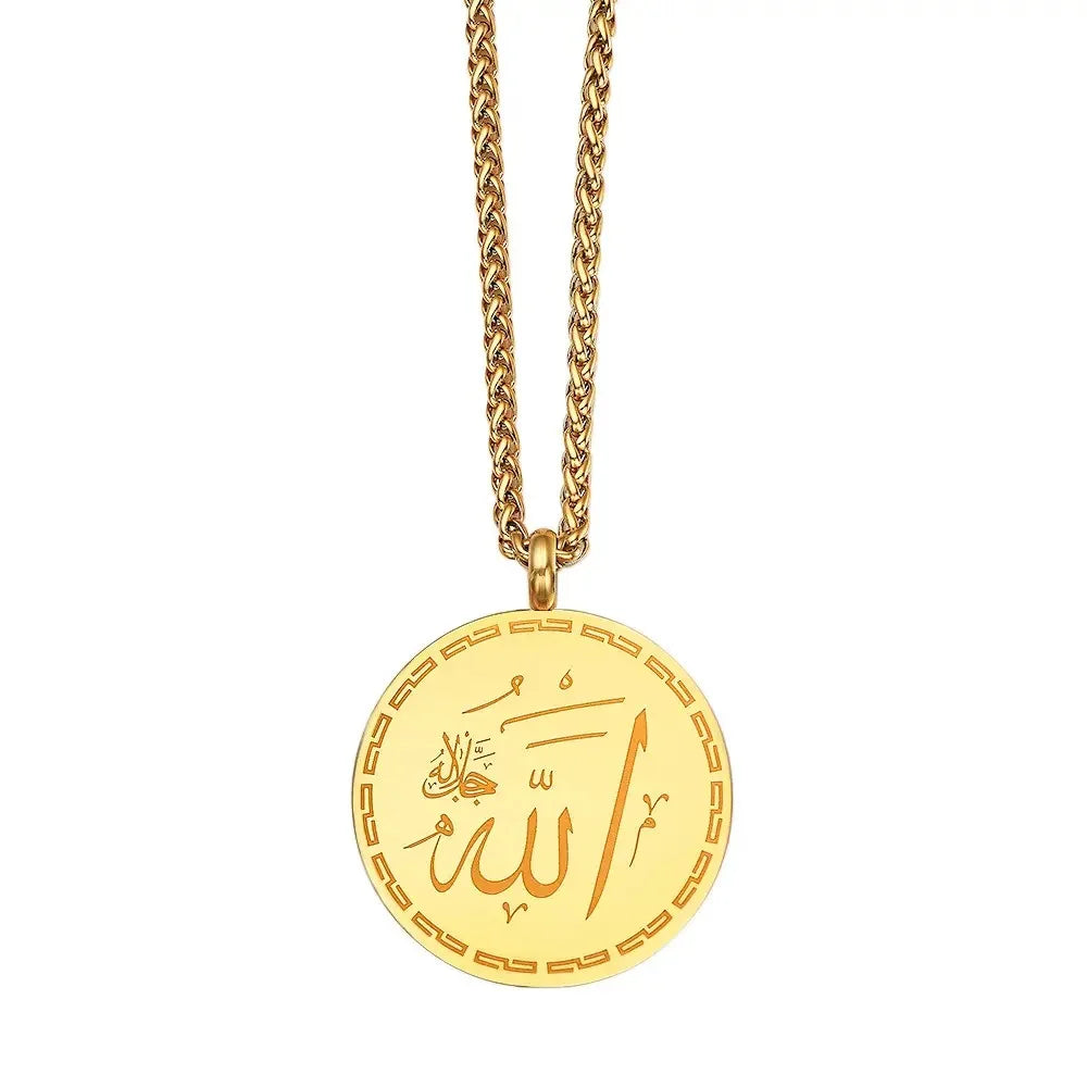 Hot Stainless Steel New Circular Geometric Pendant Personality Fashion Simple Couple Necklace Jewelry