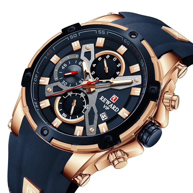 Reward Mens Watches Top Brand Luxury Chronograph Rubber Band Sport Watch Men Quartz Waterproof Reloj Para Hombre Relogio