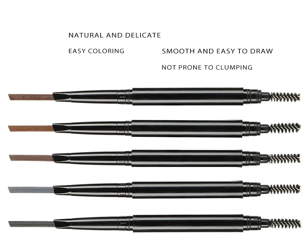 Wholesale New Double Head Eye Brow Pen 5 Colors Vegan Natural Waterproof Custom Logo Eye Brow Pencil