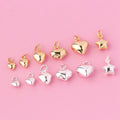 5mm -11mm Solid 925 Sterling Silver Gold Plated Polished Puffed Heart Star Pendants for Jewelry Making