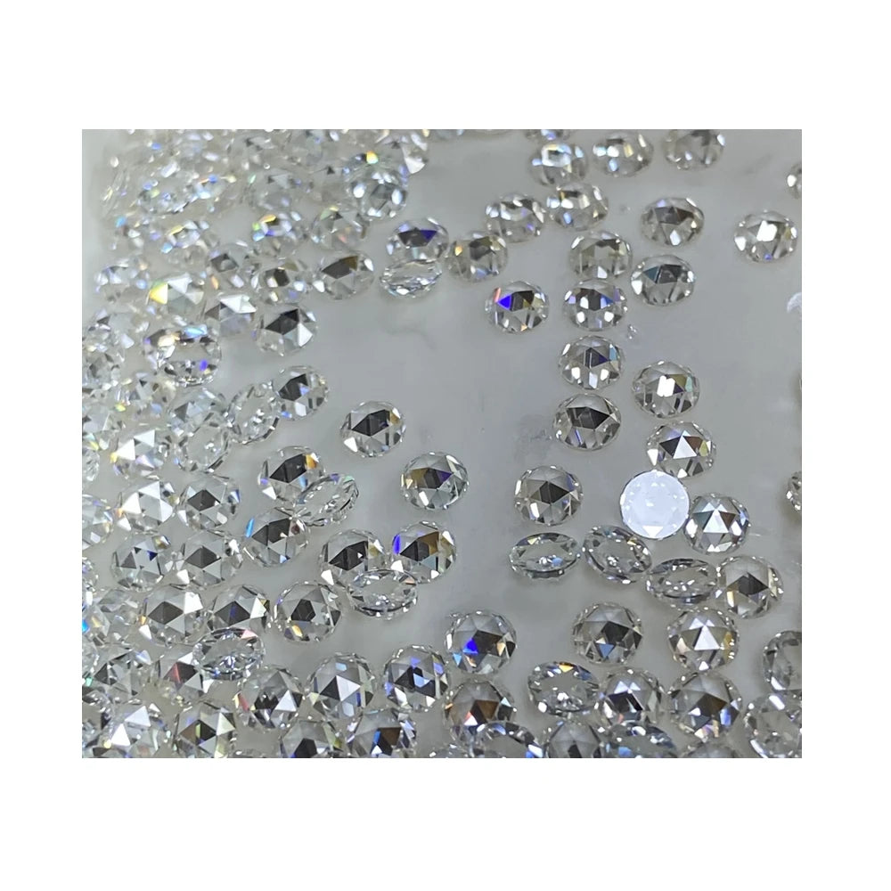HQ GEMS 3.5mm D VVS1 Flatback Rose Cut Loose Diamond Stone 100% Moissanite Diamond