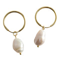 Baroque Pearl Pendants Hoop Earrings Womens 925 Sterling Silver 18K Gold Geometric Round Earring Custom Fine Jewelry Wholesale