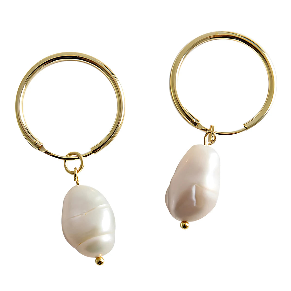Baroque Pearl Pendants Hoop Earrings Womens 925 Sterling Silver 18K Gold Geometric Round Earring Custom Fine Jewelry Wholesale