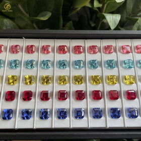 Hydrothermal Synthetic Ruby Sapphire Stone Fancy Wholesale Price Lab Created Loose Gemstone Pink/yellow/purple/dark Blue Heat /