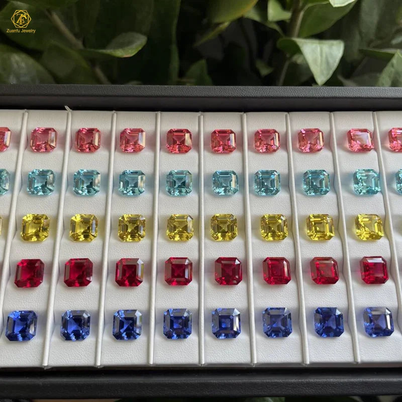Hydrothermal Synthetic Ruby Sapphire Stone Fancy Wholesale Price Lab Created Loose Gemstone Pink/yellow/purple/dark Blue Heat /
