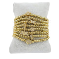 BC1407 18k Gold Plated Mini Minimalist Diamond CZ Micro Pave Heart Anchor Butterfly Star Hamsa Hand Charms Ball Beaded Bracelet