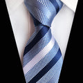Silk Tie 8cm Stripe Plaid Dot Necktie Yellow Blue Ties for Men Business Wedding Party