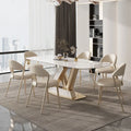 Creative Italian Light Luxury Modern Minimalist High-end Glossy Rectangular  Household Furniture Dining Room Dining Chair