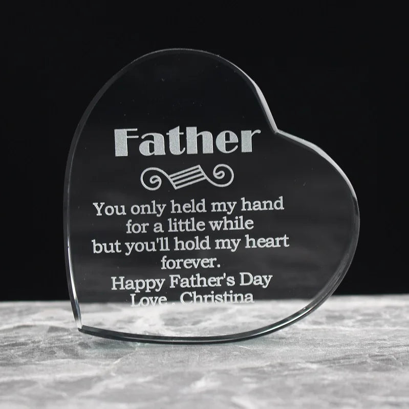 Wedding Favorite Heart Shaped Crystal Paperweight Custom Anniversary Souvenirs