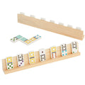 19cm Polished Wooden Domino Game Playing Rack Trays English Alphabet Base Washable Replacement Letter Bracket DIY Letter Holder