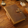 Blank Handmade Creative Vintage Traveller Writing Crazy Horse Genuine Leather Organizer/Planner Notebook for Him or Her Gift