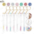 Private Label Diamond Clear Crystal Lash Cleaning Makeup Brushes Spoolie Disposable Keychain Eyelash Extension Mascara Brush
