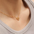 Chris April in Stock PVD Gold Plated 316L Stainless Steel Minimalist Beads Heart Shape Pendant Necklace for Women