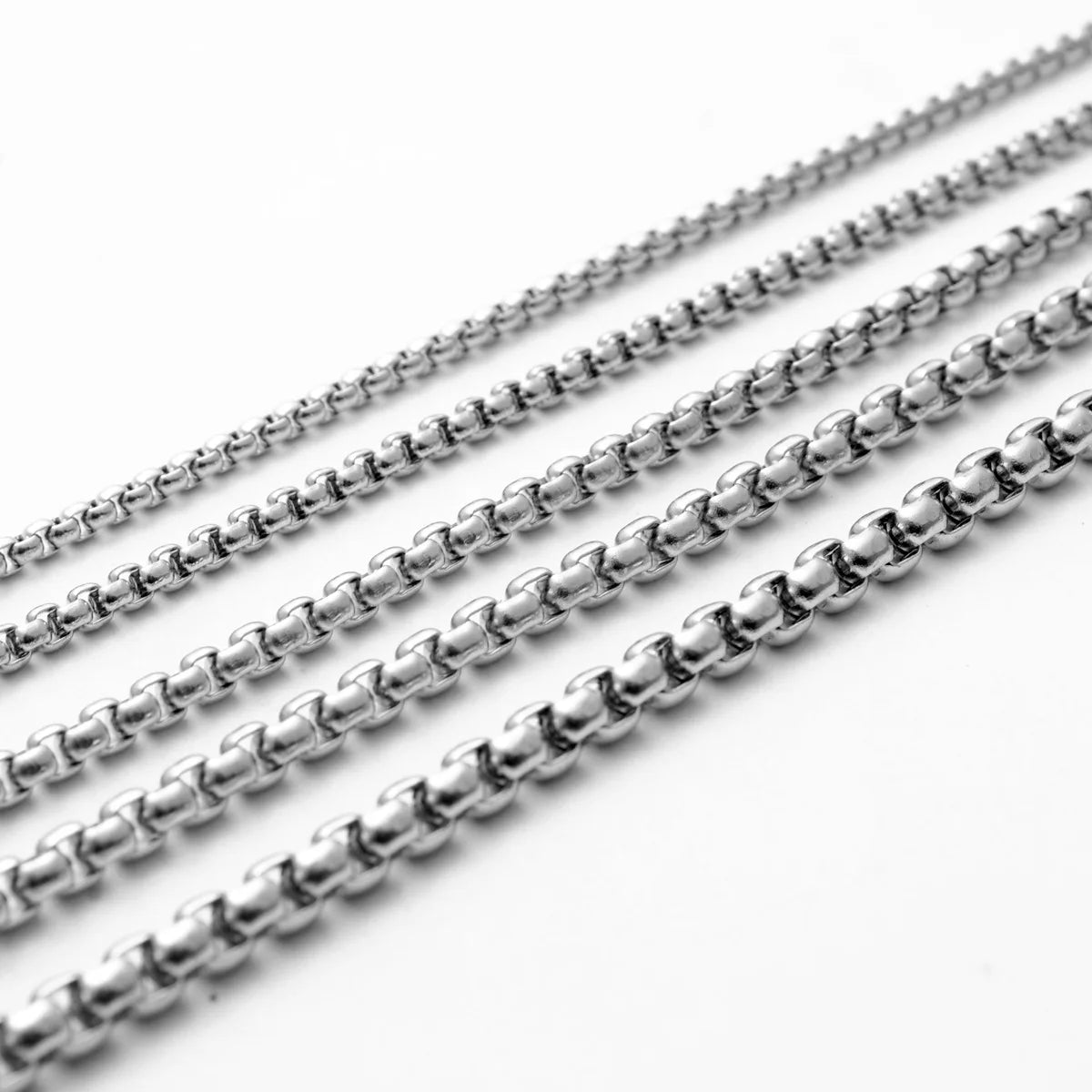 Fashion Titanium Jewelry Making Men Link Chains DIY Findings Accessories Stainless Steel Square Pearl Necklace Chain for Women