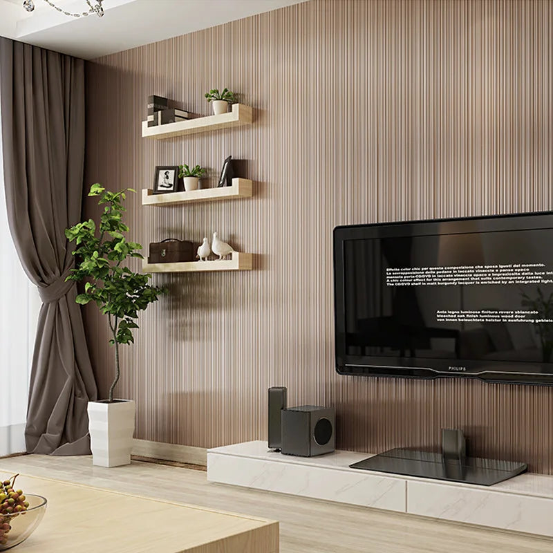 2022 Modern Plain Solid Non woven 3D Wallpaper For Home Decoration Living Room Bedroom Stripes Wall Coating Wholesale Paper Roll