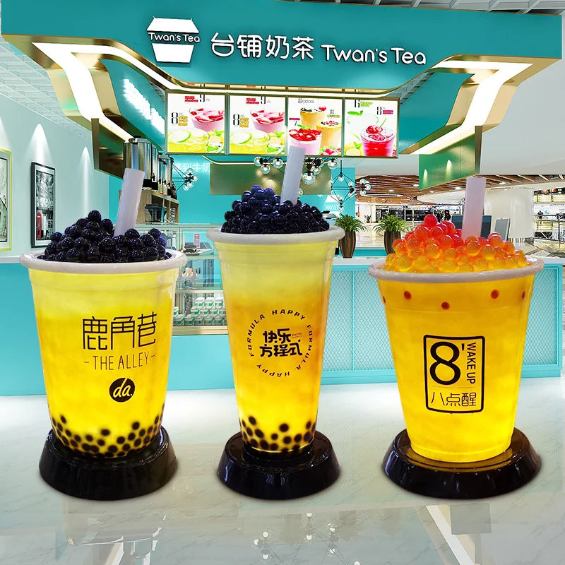 Bubble Tea Shop Decoration Personalised Boba Cups Brown Sugar Bubble Tea Resin Crafts Sculpture MegaBDM
