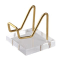Best Selling Modern Acrylic Clear Gold Customizable Foldable Display Stand Metal Shelf High Quality Premium Gemstone Mineral
