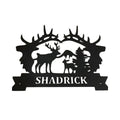 Custom Iron Rustic Wall Decor Metal Deer Silhouette Decorations Laser Cut Metal Sign Vintage Deer Wall Art