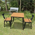 Modern Cheap Leisure Design Outdoor Furniture Metal Frame Plastic Wood Outdoor Garden Patio Set