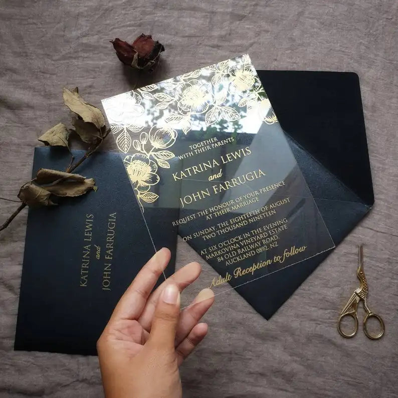 Acrylic Wedding Invitation Greeting Card Business Invitation with Customized Design