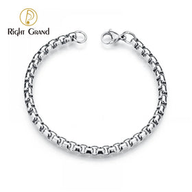 Tarnish Free Simple Hip Hop Fashion Jewelry Women Stainless Steel Box Chain Bracelet