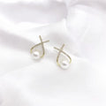 Wholesale Large Fresh Water Real Round Pearl Beaded Twist Diamond Hoop Earring