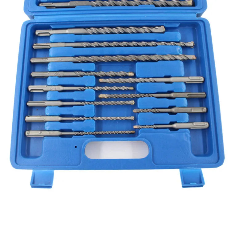 17pcs SDS Plus Rotary Hammer Drill Bits Chisel Concrete Masonry Hole Tool Set