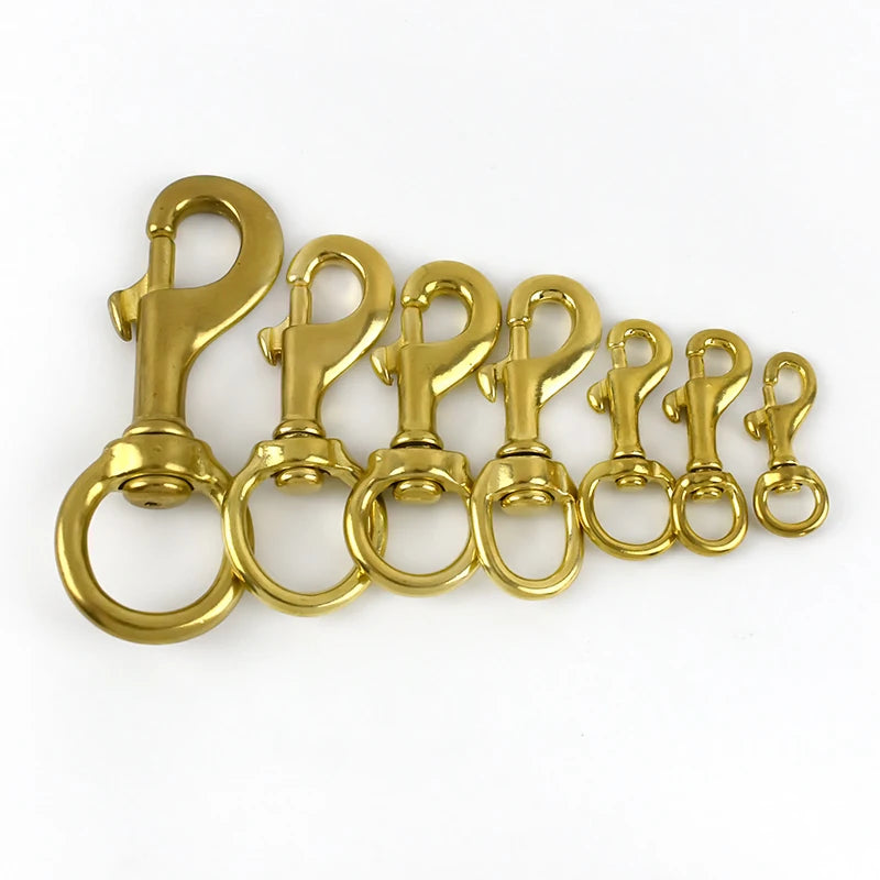 Meetee AP2395 Pure Brass Safety Hook Pet Dog Collar Clasp Hardware Bag Accessories Trigger Swivel Buckle