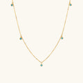 LOZRUNVE 925 Sterling Silver 18k Gold Turquoise Fashion Jewelry Charm Necklace
