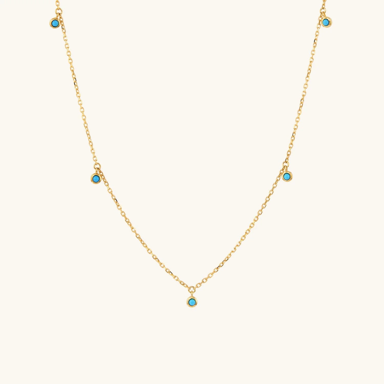 LOZRUNVE 925 Sterling Silver 18k Gold Turquoise Fashion Jewelry Charm Necklace