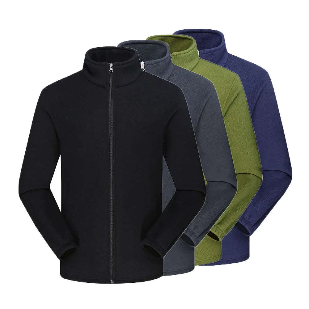 Quality Men's Fleece Jacket Windbreaker Polar Fleece Jacket Coat Custom Embroidery Logo Body Warmer