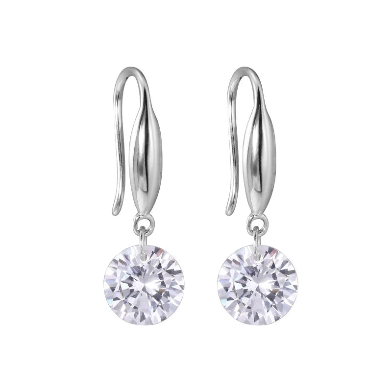 925 Sterling Silver Cubic Zircon Diamond Gemstone Earring Fashion Statement Jewelry Earrings