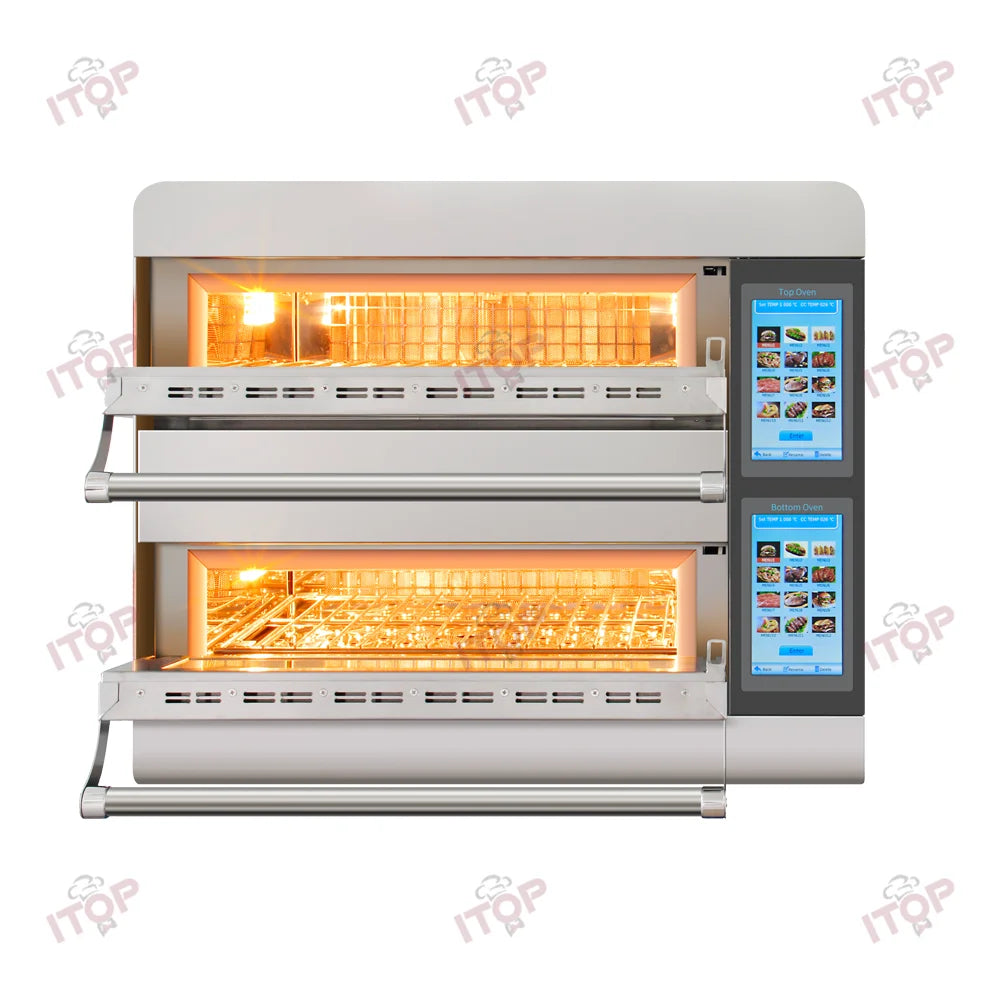 ETL Commercial Kitchen Appliance Stainless Steel Double Layer High Speed Oven Accelerated Cooking Microwave Oven With Convection