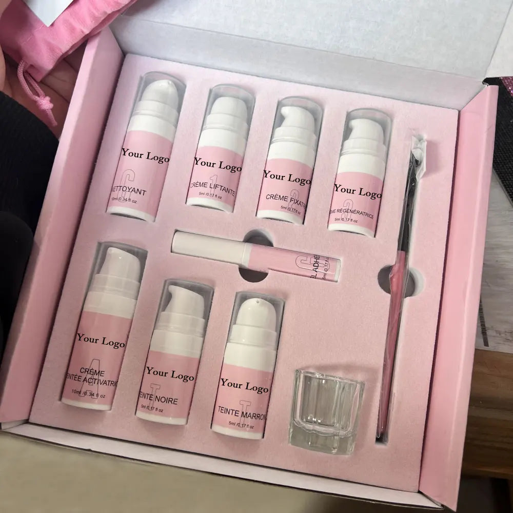 Private Label Vegan Brow Lamination Kit 4 in 1 Lash Brow Tint Lift Perming Kit Long Lasting Eyebrow Lamination Set