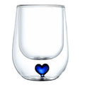 Creative Design 150ml Double Wall Heat Resistant Glass Cup With 3D Heart for Milk Coffee Juice Drinking High Borosilicate Glass