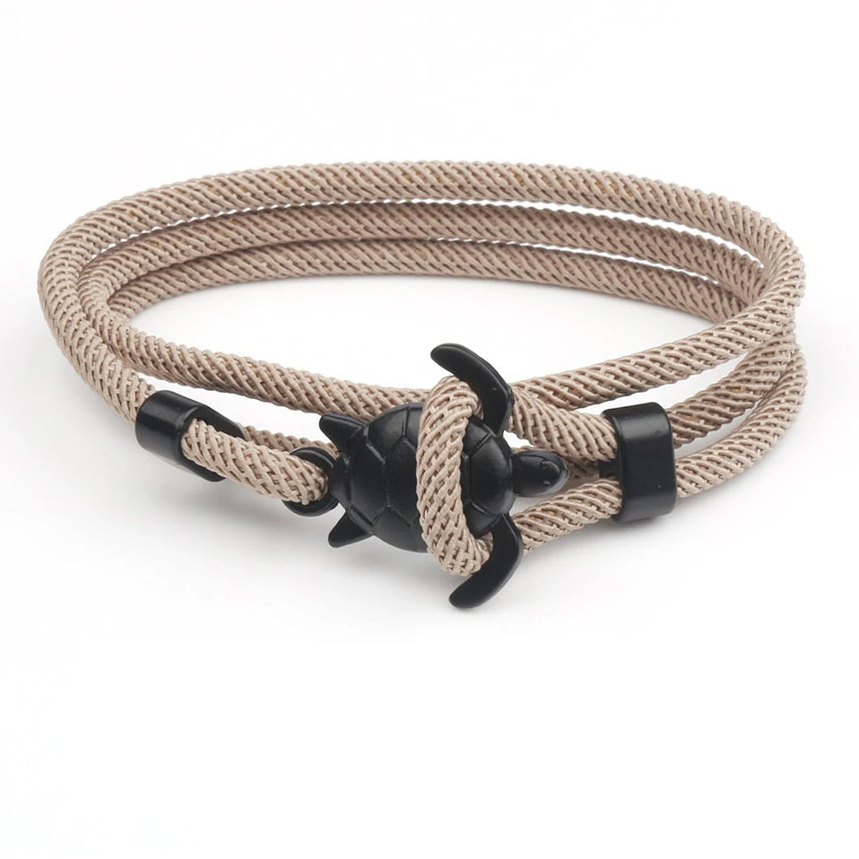 Adjustable Turtle Couple Bracelet Creative New Design Knitted Rope Wrap Christian Religious Alloy Jewelry for Gift