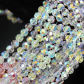 Clothing Accessory Glass Beads Bulk Scattered Crystals Transparent Sparkling Rondelle Pattern  Clear 8mm