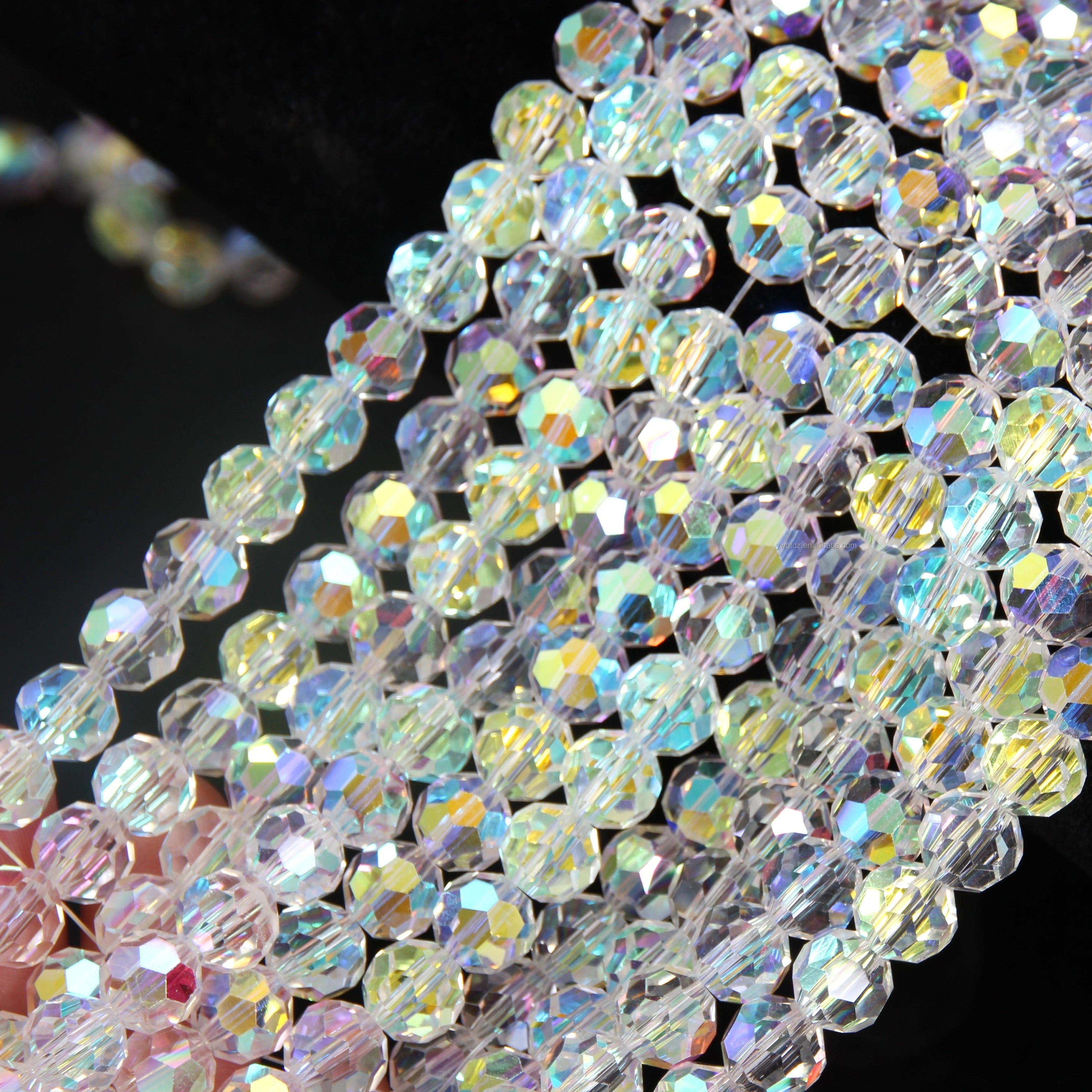 Clothing Accessory Glass Beads Bulk Scattered Crystals Transparent Sparkling Rondelle Pattern Clear 8mm