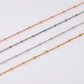 24inches Gold Filled Necklace Designer Handmade Satellite Bead Stainless Steel Chain Necklace for Women Men