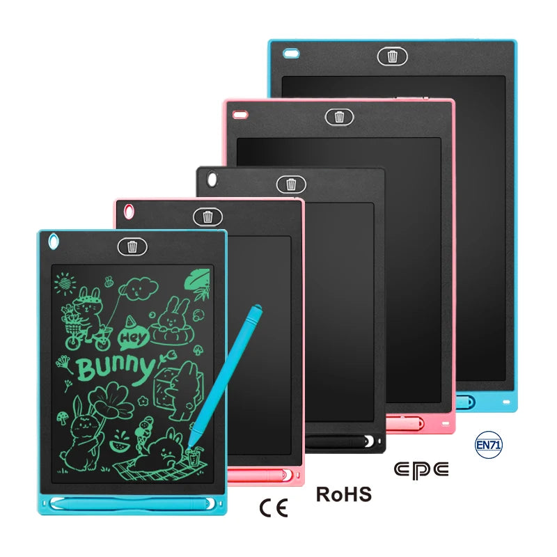 Lightweight 8.5/10/12 Inch Children's LCD Drawing Tablet with Single Color Screen for Writing Digital Memo Pads Gift for Kids