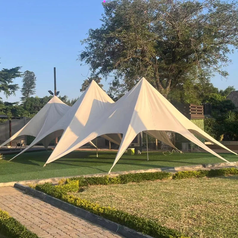 10x10 10x20 20mOutdoor Camping Waterproof Oxford Fabric Peaks Canopy Star Stretch Wedding Tarps Tents for Events