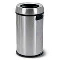 Large 17 Gallon Swing Lid Commercial Trash Can Heavy Duty 65 Liter Brushed Stainless Steel Garbage Can for Kitchen Office Use