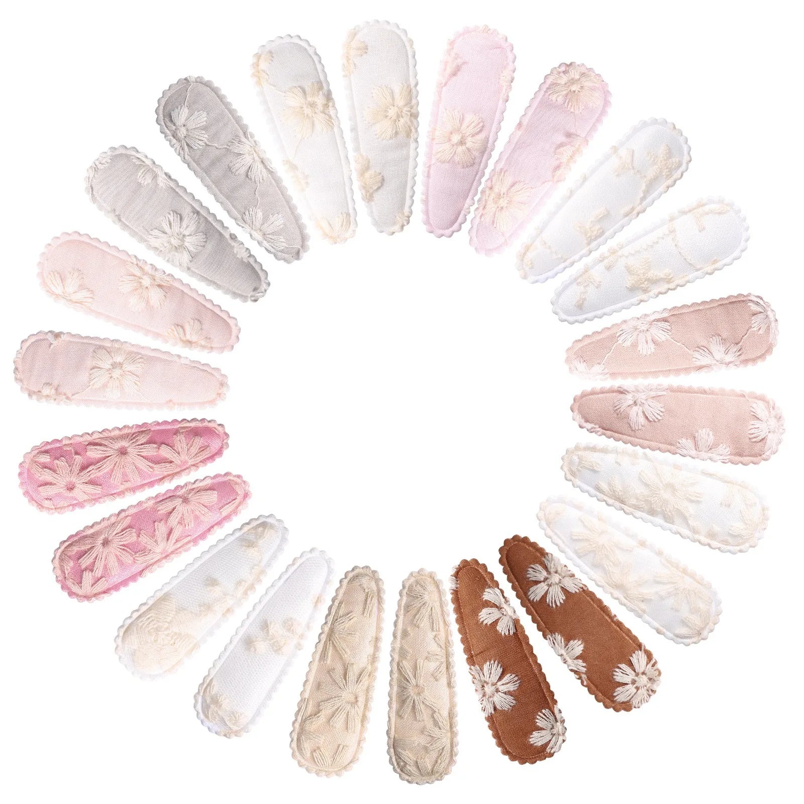 2023 Lady Girl Sweet Princess Oval Fabric Snap Clip Baby Candy Printed Clips Hot Selling Ins Baby Girl Hairclips Wholesale