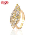 Trending Products Fashion Alloy Finger Ring Jewelry Women Gold Plated Leaf Engagement Ring