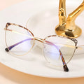 Luxury Anti Blue Light Cat Eye Women Retro Metal Glasses Frame Spring Hinge Optical Eyewear 2022 Computer Eyeglasses