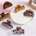 Women Girls Fashion Hollow Hair Clip Elegant Acrylic Hairpins Acetate Leopard Print Large Hair Claws