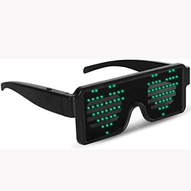 LED Flash Glasses 8 Adjustable Patterns Luminous Flashing Shades Eye Wear for Birthday Party Corporate Events Raves